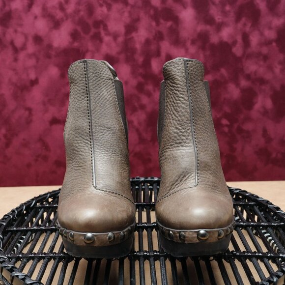 Pedro Garcia Women Brown Leather Studded Platform Heel Ankle Boots sz 6US EUR37 - Picture 2 of 6